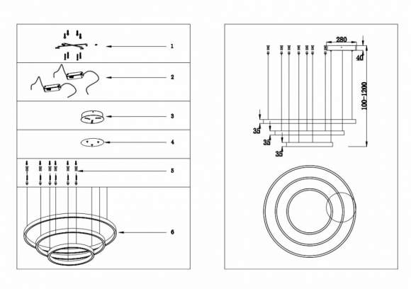 Накладка на основание подвесных светильников Maytoni Rim MOD058A-03B