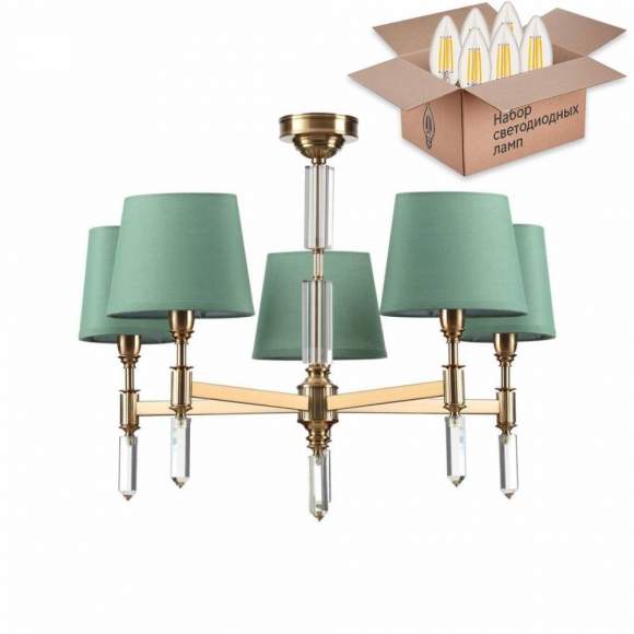 Люстра на штанге Odeon Light London с лампочками 4887/5+Lamps E14 Свеча Люстра на штанге Odeon Light London с лампочками 4887/5+Lamps E14 Свеча