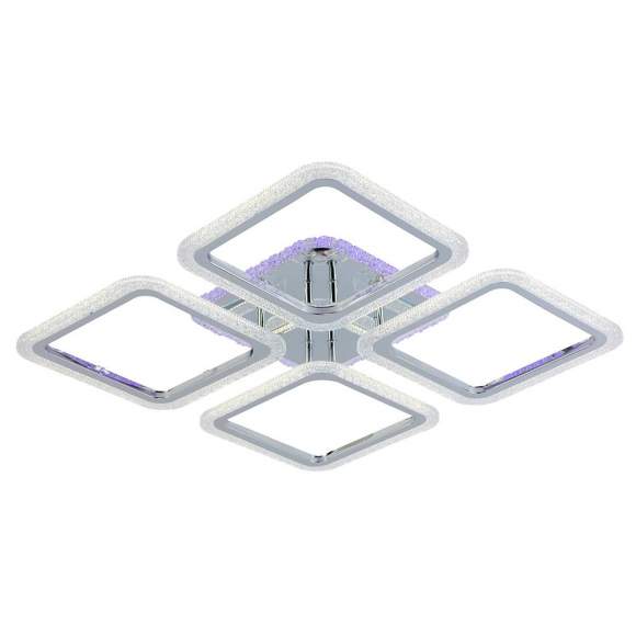 Светодиодная диммируемая люстра с ПДУ Profit Light 8087/4 CHR 107W+8W RGB