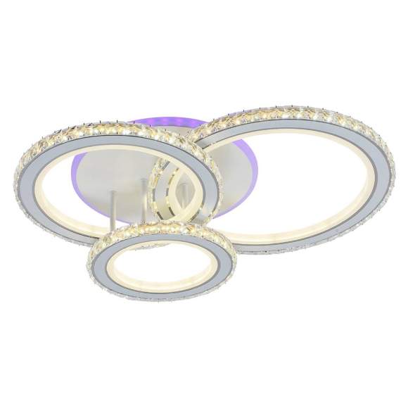 Светодиодная диммируемая люстра с ПДУ Profit Light 8061/3 WHT 192W+7W RGB Светодиодная диммируемая люстра с ПДУ Profit Light 8061/3 WHT 192W+7W RGB