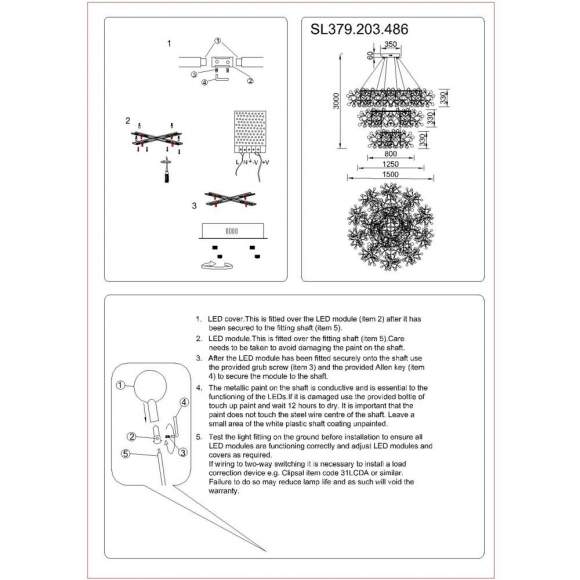 Подвесная люстра ST-Luce Rafina SL379.203.486
