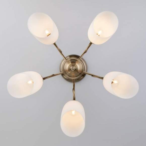 30107/5 античная бронза Потолочная люстра ЕВРОСВЕТ Стефани