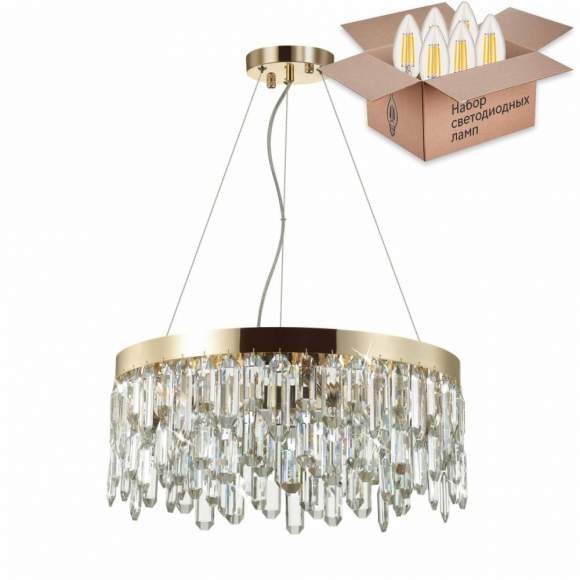 Подвесная люстра с лампочками Odeon Light Dakisa 4986/6+Lamps E14 Свеча Подвесная люстра с лампочками Odeon Light Dakisa 4986/6+Lamps E14 Свеча