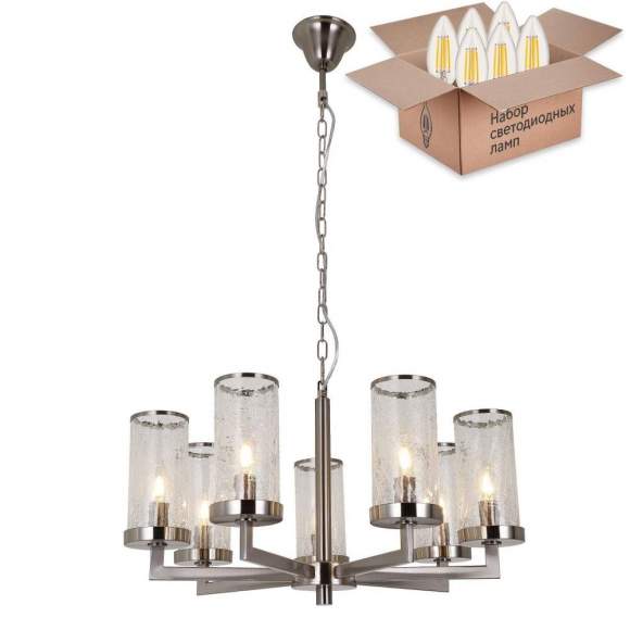 Подвесная люстра с лампочками Favourite Assembly 2374-7P+Lamps E14 Свеча Подвесная люстра с лампочками Favourite Assembly 2374-7P+Lamps E14 Свеча