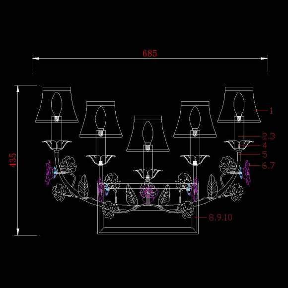 Бра Lucia Tucci illuminazione FIORI DI ROSE W1775.5 Бра Lucia Tucci illuminazione FIORI DI ROSE W1775.5