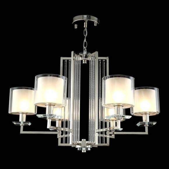 Подвесная люстра Crystal Lux с поддержкой Маруся NICOLAS SP-PL6 NICKEL/WHITE-М Подвесная люстра Crystal Lux с поддержкой Маруся NICOLAS SP-PL6 NICKEL/WHITE-М
