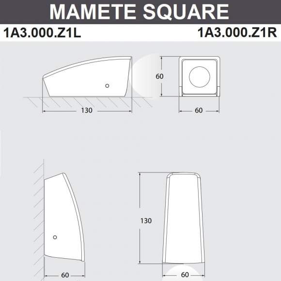 Фасадный светильник Fumagalli MAMETE SQUARE  1A3.000.000.LXZ1L