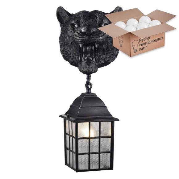 Уличный настенный светильник с лампочкой Favourite Hunt 2253-1W+Lamps А60