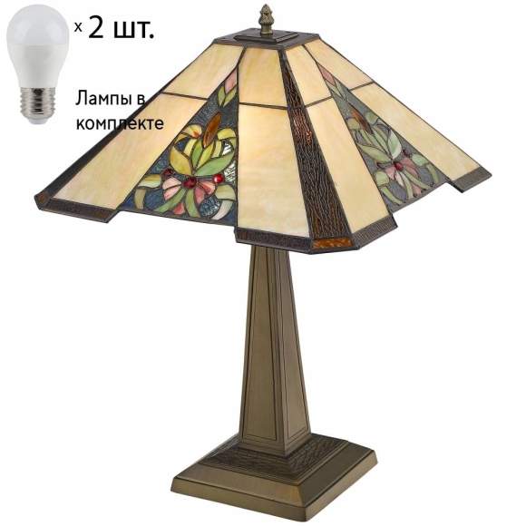 Настольный светильник с лампочками Velante 845-804-02+Lamps E27 P45