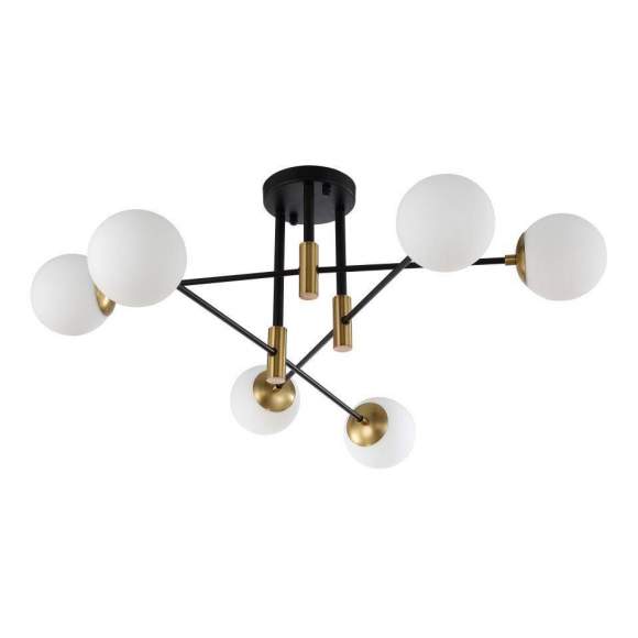 Потолочная люстра Crystal Lux с поддержкой Маруся FIDEL PL6 BLACK-М Потолочная люстра Crystal Lux с поддержкой Маруся FIDEL PL6 BLACK-М
