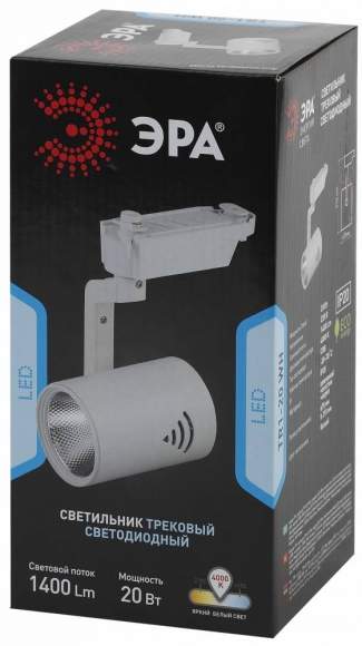 Однофазный LED светильник 20W 4000К для трека Trek Эра TR1 - 20 WH (Б0032098)