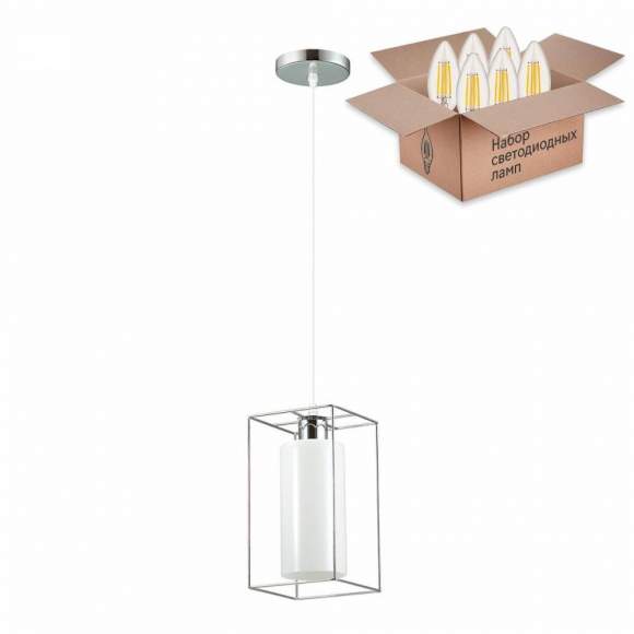 Подвесной светильник с лампочкой Lumion Elliot 3731/1+Lamps Е27 Свеча Подвесной светильник с лампочкой Lumion Elliot 3731/1+Lamps Е27 Свеча