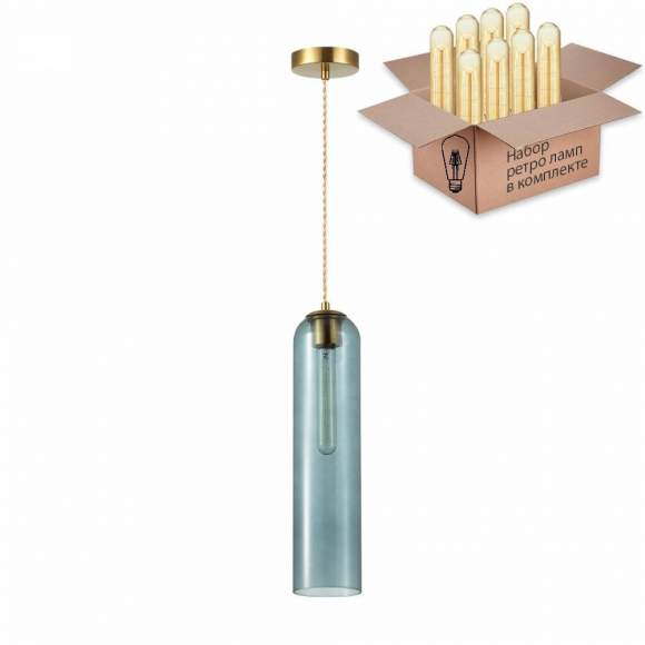 Подвесной светильник с лампочкой Odeon Light Vosti 4641/1+Retro Lamps T30/T32 Подвесной светильник с лампочкой Odeon Light Vosti 4641/1+Retro Lamps T30/T32