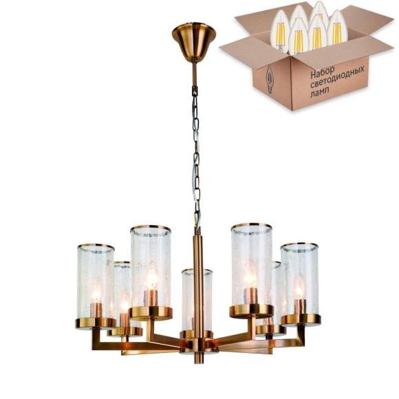 Подвесная люстра с лампочками Favourite Assembly 2060-7P+Lamps E14 Свеча Подвесная люстра с лампочками Favourite Assembly 2060-7P+Lamps E14 Свеча