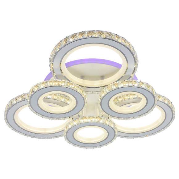 Светодиодная диммируемая люстра с ПДУ Profit Light 8061/3+3 WHT 240W+8W RGB Светодиодная диммируемая люстра с ПДУ Profit Light 8061/3+3 WHT 240W+8W RGB