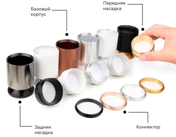 Коннектор декоративный для соединения корпуса светильника D60+D60mm Ambrella light Diy Spot A2063