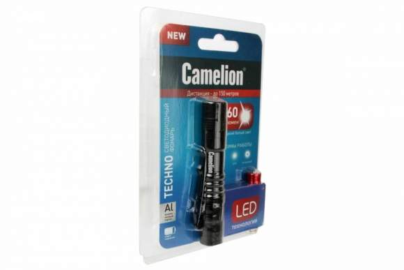 Ручной светодиодный фонарь на батарейках. Дистанция освещения 150 м. 3 режима работы. Camelion LED51516 (12916) Ручной светодиодный фонарь на батарейках. Дистанция освещения 150 м. 3 режима работы. Camelion LED51516 (12916)