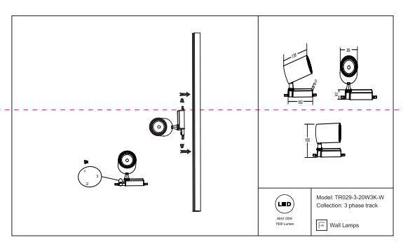 Трехфазный LED светильник 20W 3000К для трека Maytoni Vuoro TR029-3-20W3K-W