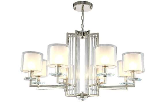 Подвесная люстра Crystal Lux NICOLAS SP-PL8 NICKEL/WHITE Подвесная люстра Crystal Lux NICOLAS SP-PL8 NICKEL/WHITE