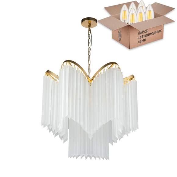 Подвесная люстра с лампочками Favourite Nubes 2966-7P+Lamps E14 Свеча Подвесная люстра с лампочками Favourite Nubes 2966-7P+Lamps E14 Свеча