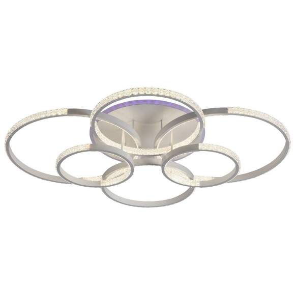 Светодиодная диммируемая люстра с ПДУ Profit Light 8047/6 WHT 212W+10W RGB Светодиодная диммируемая люстра с ПДУ Profit Light 8047/6 WHT 212W+10W RGB