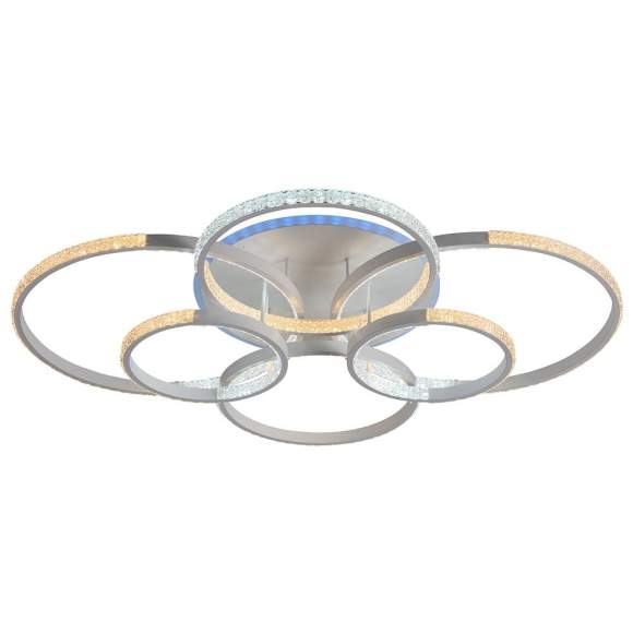 Светодиодная диммируемая люстра с ПДУ Profit Light 8047/6 WHT 212W+10W RGB Светодиодная диммируемая люстра с ПДУ Profit Light 8047/6 WHT 212W+10W RGB