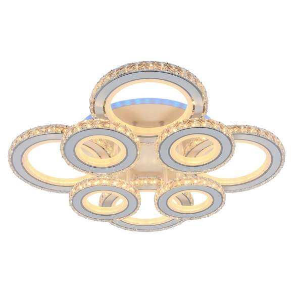 Светодиодная диммируемая люстра с ПДУ Profit Light 8061/4+4 WHT 320W+10W RGB