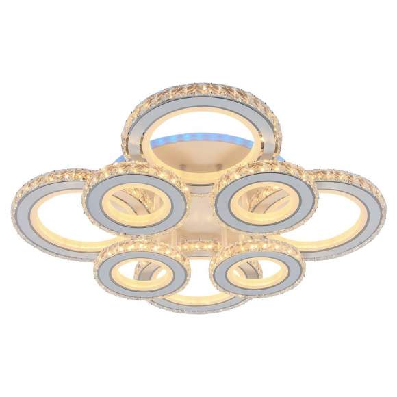 Светодиодная диммируемая люстра с ПДУ Profit Light 8061/4+4 WHT 320W+10W RGB Светодиодная диммируемая люстра с ПДУ Profit Light 8061/4+4 WHT 320W+10W RGB