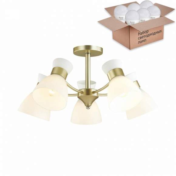 Люстра потолочная Lumion Wilma с лампочками 4535/5C+Lamps E27 P45