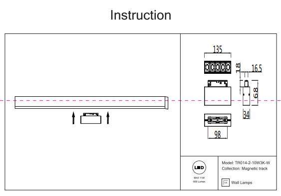 Трековый светильник 11W 3000К для магнитного шинопровода Maytoni Points TR014-2-10W3K-W