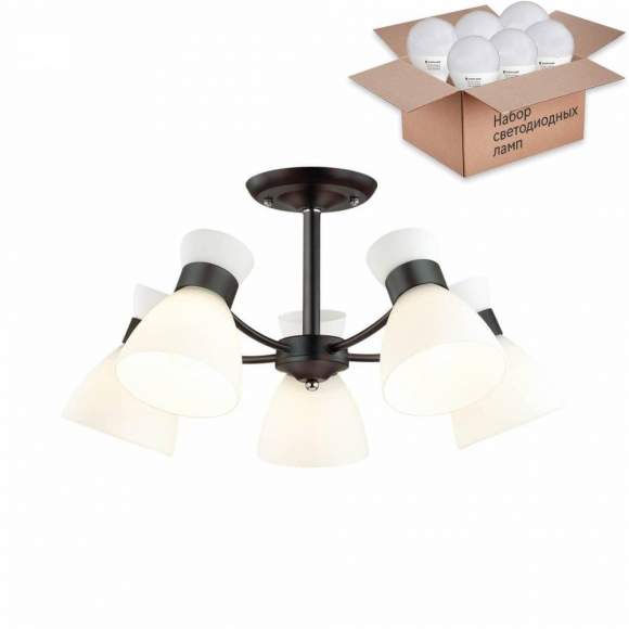 Люстра потолочная Lumion Wilma с лампочками 4534/5C+Lamps E27 P45 Люстра потолочная Lumion Wilma с лампочками 4534/5C+Lamps E27 P45