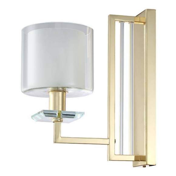 Бра Crystal Lux с лампочкой NICOLAS AP1 GOLD/WHITE+Lamps E14 P45 Бра Crystal Lux с лампочкой NICOLAS AP1 GOLD/WHITE+Lamps E14 P45
