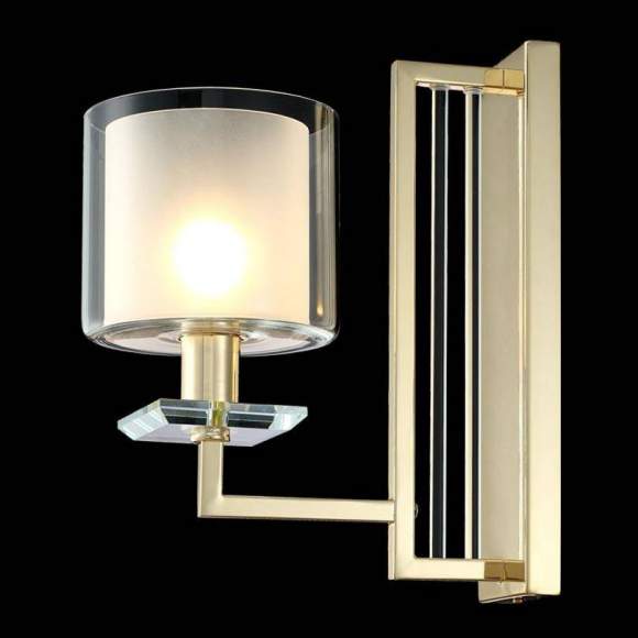 Бра Crystal Lux с лампочкой NICOLAS AP1 GOLD/WHITE+Lamps E14 P45 Бра Crystal Lux с лампочкой NICOLAS AP1 GOLD/WHITE+Lamps E14 P45