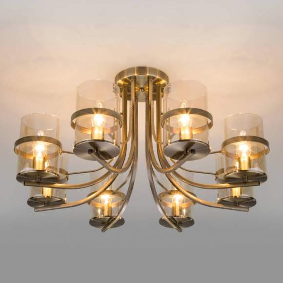 60085/8 античная бронза античная бронза Потолочная люстра со стеклянными плафонами Eurosvet Coppa