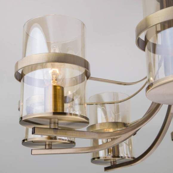 60085/8 античная бронза античная бронза Потолочная люстра со стеклянными плафонами Eurosvet Coppa