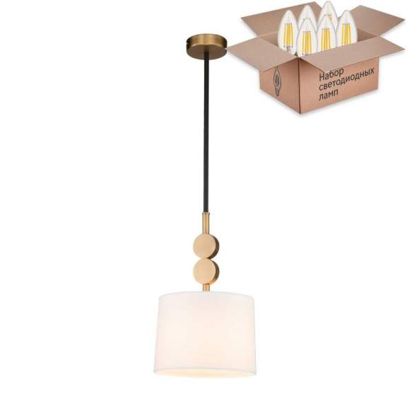 Подвесной светильник с лампочкой Favourite Roshe 2624-1P+Lamps E14 Свеча Подвесной светильник с лампочкой Favourite Roshe 2624-1P+Lamps E14 Свеча