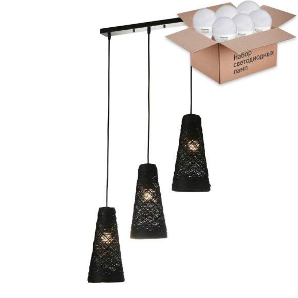 Подвесной светильник с лампочками Velante 567-726-03+Lamps E27 P45 Подвесной светильник с лампочками Velante 567-726-03+Lamps E27 P45