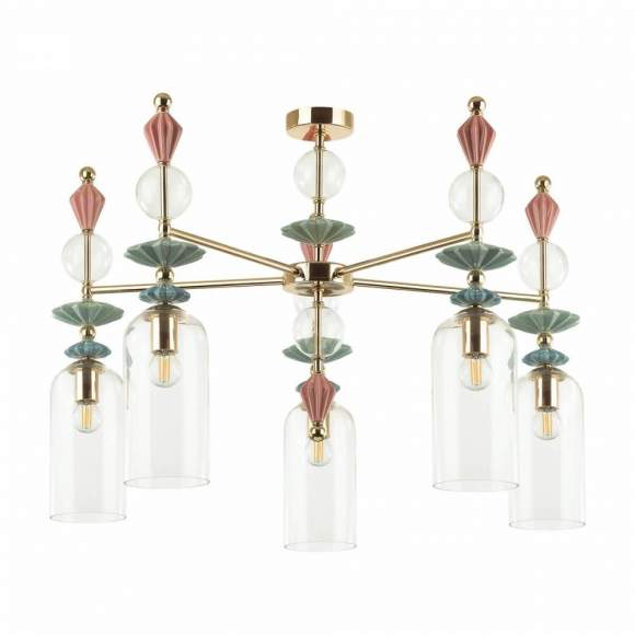 Люстра на штанге с лампочками Odeon Light Bizet 4855/5C+Lamps E14 P45