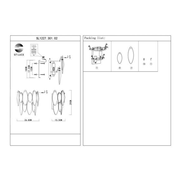 Настенный светильник ST Luce Ancona SL1227.301.02 Настенный светильник ST Luce Ancona SL1227.301.02