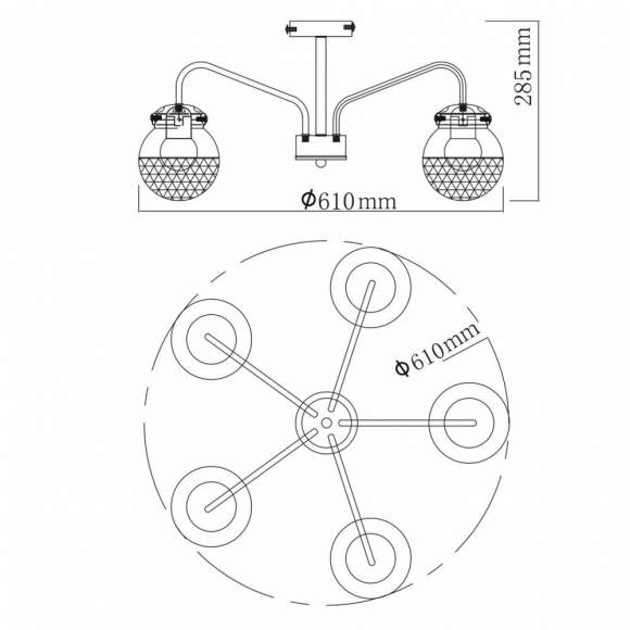 Потолочная люстра DeMarkt Вита 220012905 Потолочная люстра DeMarkt Вита 220012905