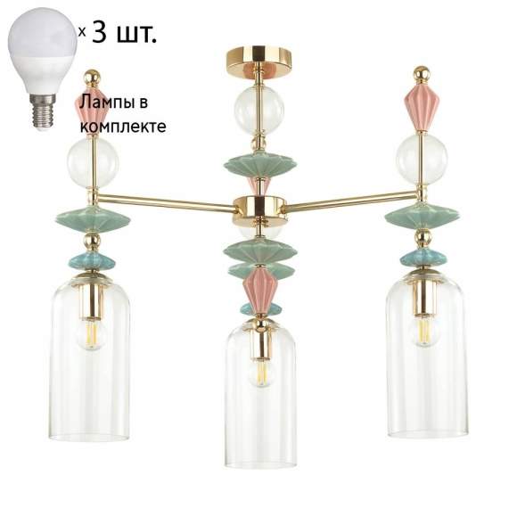 Люстра на штанге с лампочками Odeon Light Bizet 4855/3C+Lamps E14 P45