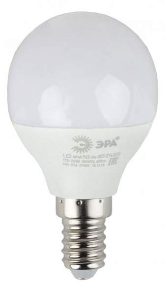 Светодиодная лампа Е14 6W 2700К (теплый) Эра ECO LED P45-6W-827-E14 (Б0020626) Светодиодная лампа Е14 6W 2700К (теплый) Эра ECO LED P45-6W-827-E14 (Б0020626)