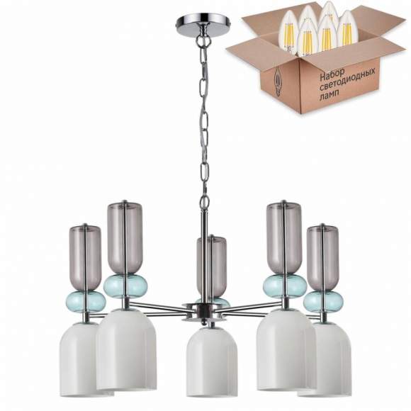Подвесная люстра с лампочками Lumion Gillian 5235/5+Lamps E14 Свеча