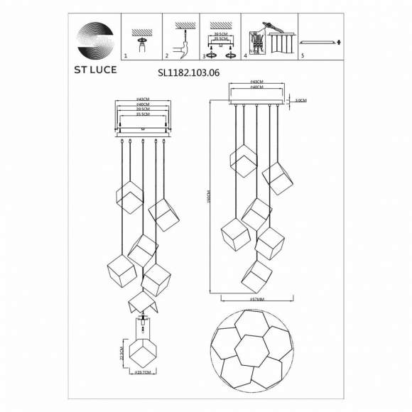 Подвесной светильник ST Luce Riello SL1182.103.06 Подвесной светильник ST Luce Riello SL1182.103.06