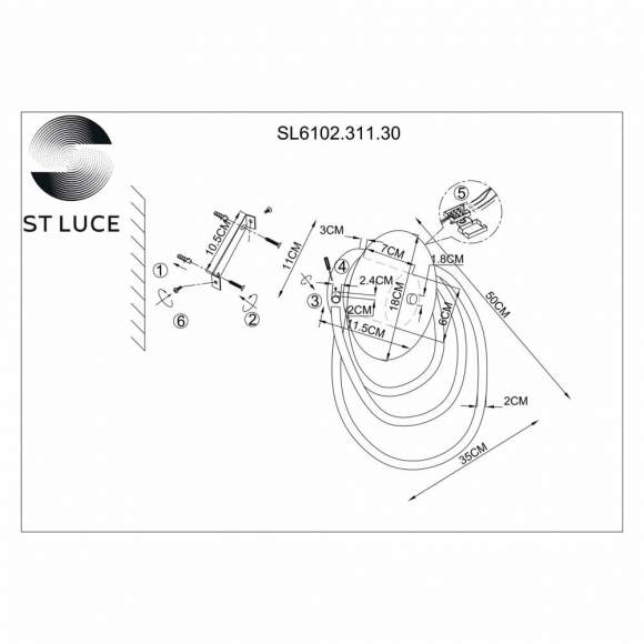 Настенный светильник ST Luce Sagrato SL6102.311.30 Настенный светильник ST Luce Sagrato SL6102.311.30