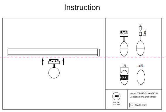 Трековый светильник 10W 3000К для магнитного шинопровода Maytoni Kiat TR017-2-10W3K-W Трековый светильник 10W 3000К для магнитного шинопровода Maytoni Kiat TR017-2-10W3K-W