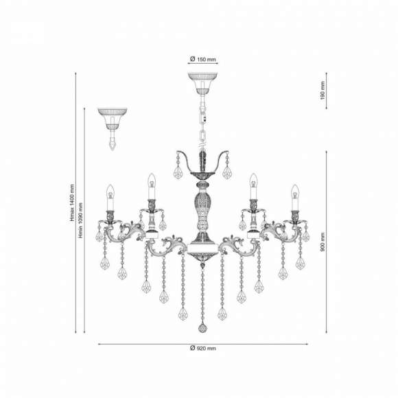 Подвесная люстра Lucia Tucci Barletta 122.12.6 Antique Подвесная люстра Lucia Tucci Barletta 122.12.6 Antique