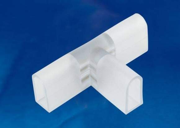 10шт. Соединитель контактный Т-образный для неоновой ленты 220V Uniel UTC-K-32-N21 CLEAR 010 POLYBAG (UL-00004461)