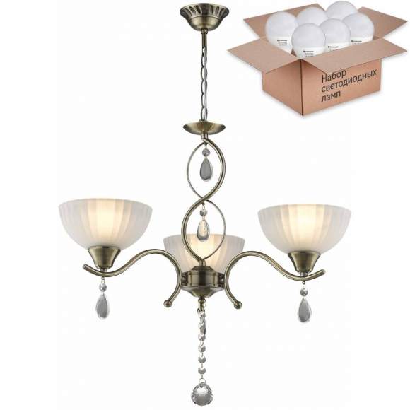 Подвесная люстра с лампочками Velante 717-503-03+Lamps E27 P45