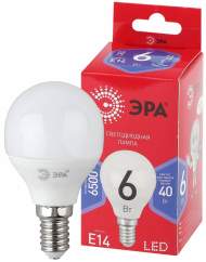 Светодиодная лампа Е14 6W 6500К (холодный) Эра LED P45-6W-865-E14 R (Б0045356)